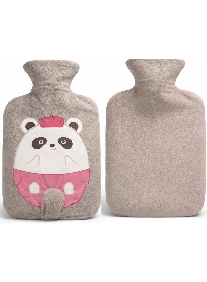 Plush Hot Water Bottle with Soft Cover – Leak-Proof Reusable Heat Therapy Bottle for Pain Relief, Cramps, Muscle Relaxation, Warmth & Cozy Comfort for Kids & Adults (Brown) - Image 5